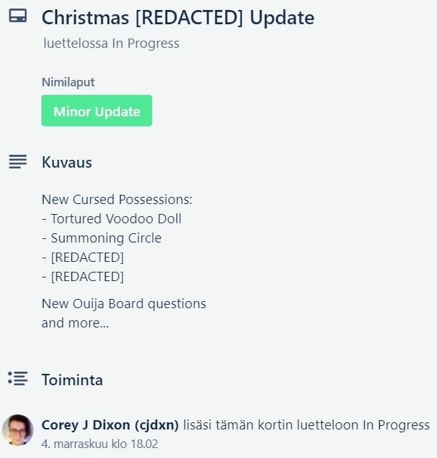 Phasmophobia, Trello