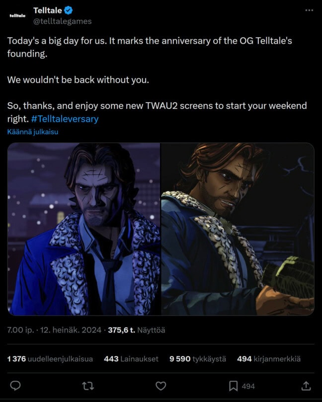 The Wolf Among Us 2 -somejulkaisu