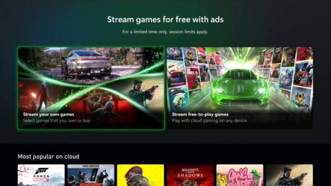 Xbox kokeilee pelien suoratoistoa ilmaiseksi mainosten katsomista vastaan